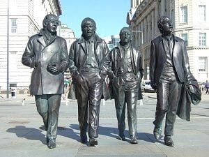 Estátua dos Beatles, banda de Liverpool, Inglaterra - Foto Pixabay