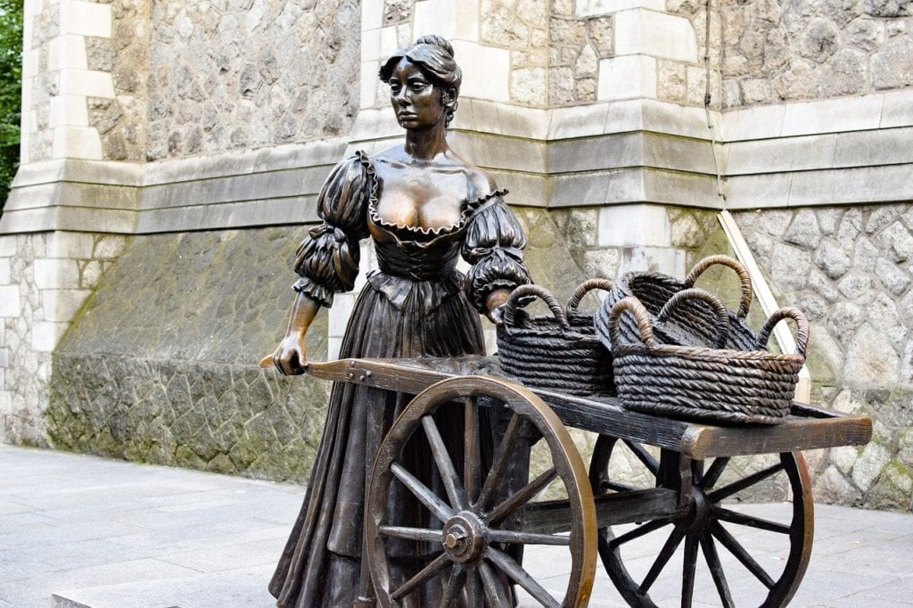 Molly Malone um dos simbolos da cidade de Dublin, Irlanda - Foto Pixabay
