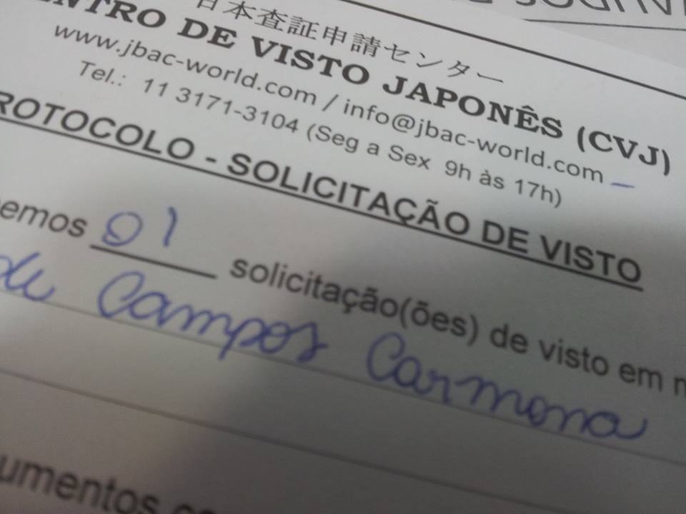 Solicitação de Visto Japonês