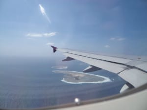 Vista aérea de ilha em Okinawa