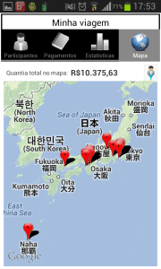 App Travel Money - Relatório de Mapa