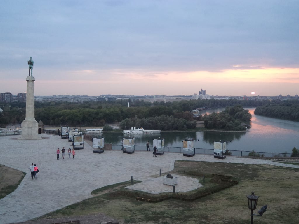 Por do sol no Forte Kalamegdan, em Belgrado, Sérvia