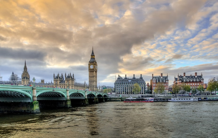Big Ben e Tamisa em Londres, Inglaterra - Fonte Pexels