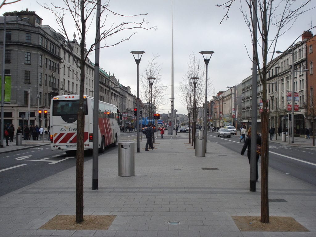 Spire e O Connell street, simbolos do centro de Dublin, Irlanda