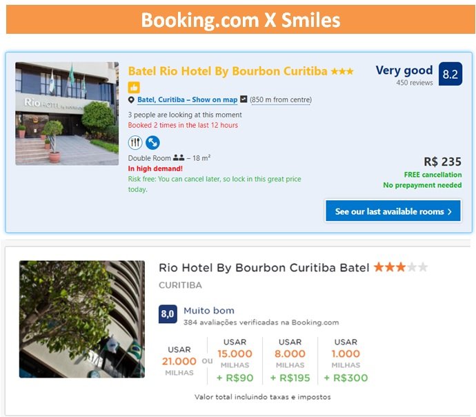 Reserva de Hotel no Booking X Smiles
