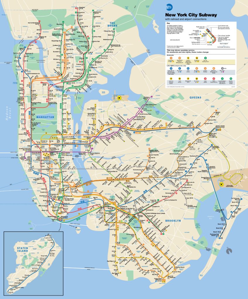Mapa do metrô de Nova York